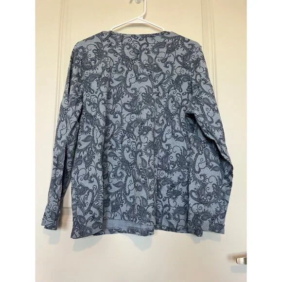 2 pc Lot Croft & Barrow Long Sleeve Shirts Womens Sz 1X Paisley Abstract Pattern - Picture 3 of 16
